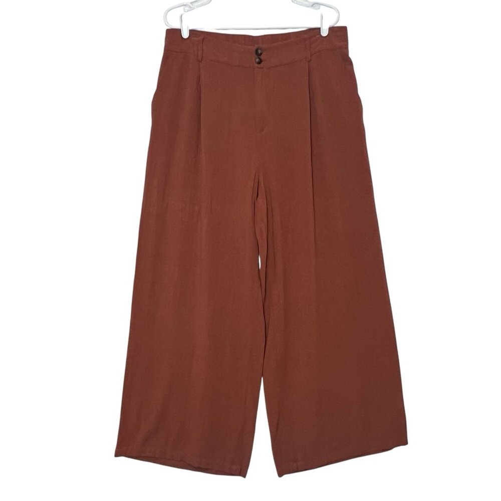 Dokotoo Women’s Linen Pants Casual Loose Wide Leg 2XL Size High Waist Zipper - Picture 2 of 13